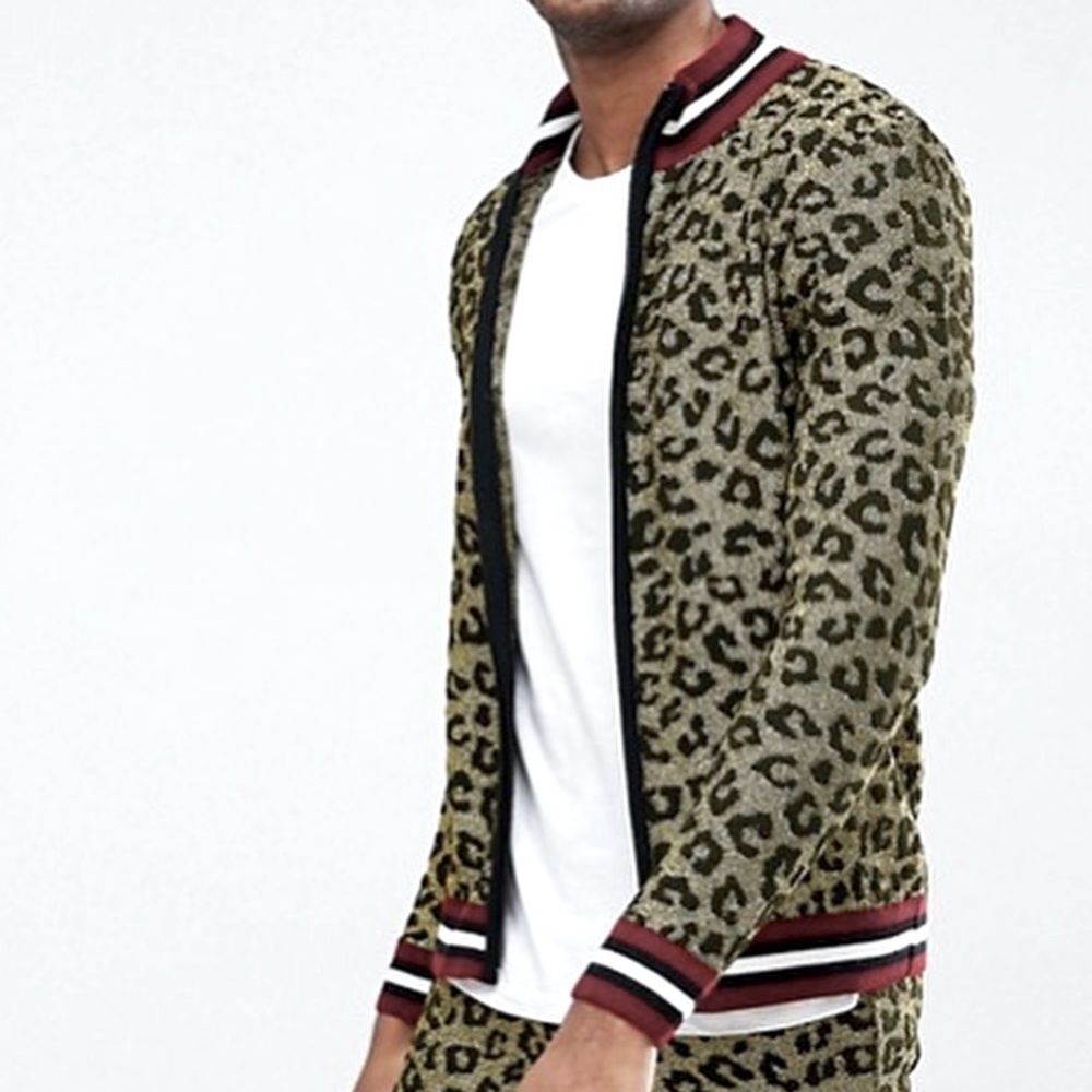 ASOS Metalic Gold Leopard Varsity Jacket